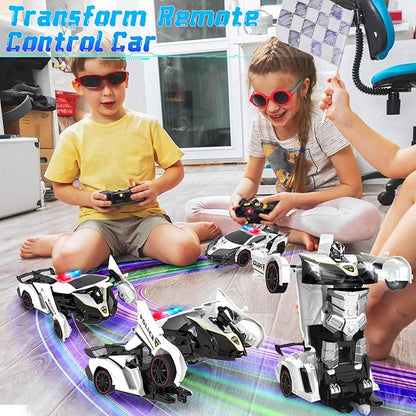 Dolanus Remote Control Car - Transform Police RC Cars, Robot Toys for Ages 5-7, Kids Toys, 4 Year Old Boy Toys, Birthday Gifts for Boys Kids Toddlers, Toys for 3 4 5 6 7 8 10 12 Years Old Boy- Black