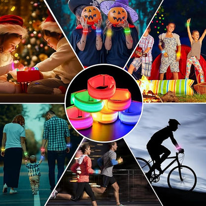 12 PCS LED Light Up Bracelets,LED Glow Flashing Wristbands,LED Glow Bracelets,Glow in The Dark Party Supplies for Sports,Camping,Festivals,Concerts,Raves and Night Events,6 Colors