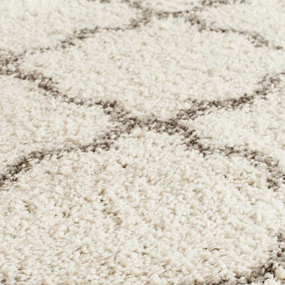SAFAVIEH Hudson Shag Collection Area Rug - 9' x 12', Ivory & Grey, Moroccan Trellis Design, Non-Shedding & Easy Care, 2-inch Thick Ideal for High Traffic Areas in Living Room, Bedroom (SGH282A)