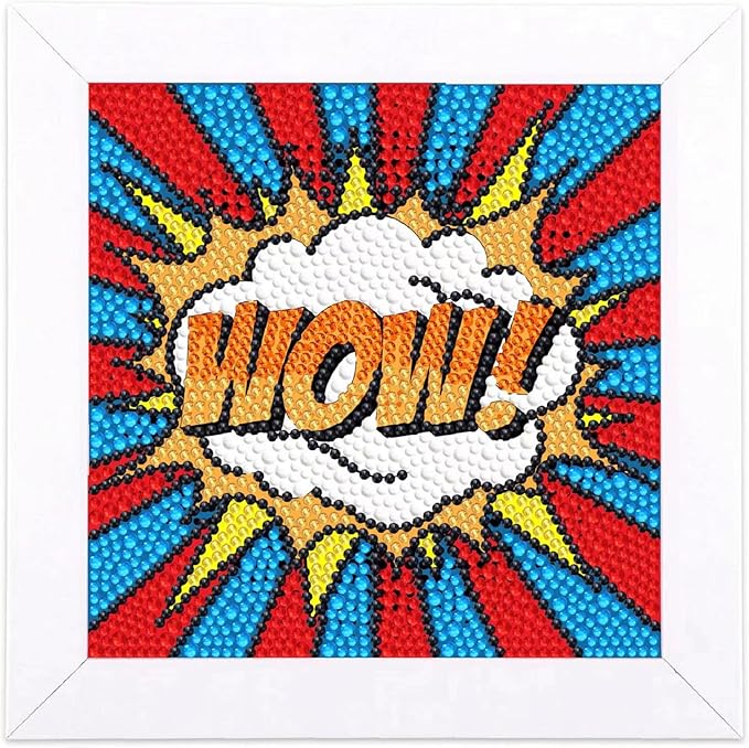 Junrife 5D Diamond Craft Kits Stickers for Kids,Gem Kids' Paint by Number Kits Mosaic Sticker - Best Gifts for Girls Over Ages 6 Easy for Kids Adult Beginners