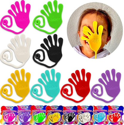 Jumbo Giant Sticky Hands, 13-in Total Length (4 Pack Assorted) Mega Large Fun Stretchy Silly String Toy for Kid Adult, Stress Anxiety ADHD Relief, Party Favors, Birthday Gift, Classroom Prizes