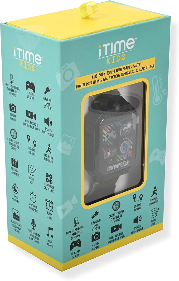 Smart Watch for Kids with Camera, Speaker, Body Temperature Sensor, Pedometer Step Counter, Stopwatch, Music Player, Calendar,