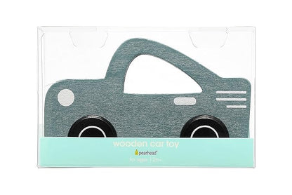 Pearhead Wooden Toy Car, Push and Pull Montessori Baby and Toddler Toy, Gender-Neutral Push Toy, Baby Girl or Baby Boy Nursery Accessory