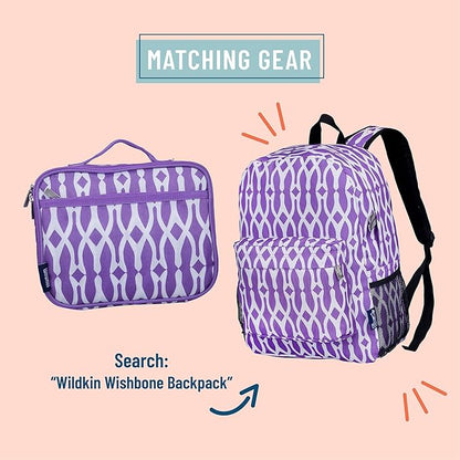 Wildkin Kids Insulated Lunch Box Bag for Boys & Girls, Reusable Kids Lunch Box is Perfect for Elementary, Ideal Size for Packing Hot or Cold Snacks for School & Travel Bento Bags (Wishbone)