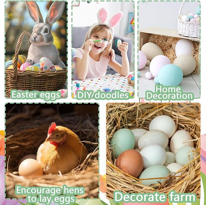 15pcs Wooden Fake Eggs, 3-Color Wooden Easter Eggs, DIY Kitchen Pretend Game Food Set, Children's Kitchen Game Toys, Home Decoration Products, Fake Eggs for Home Farm Decoration