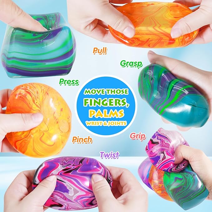 Fidget Toys Squishy Stress Cube, Stress Balls for Kids Adults Squishies Stress Relief, Ice Squishy Cube Sugar Balls, Sensory Toys for Kids with Autism, Fidgets for Classroom Prize Toys (Purple)
