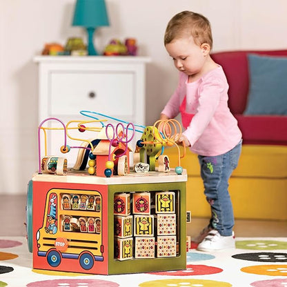 B. toys- Youniversity- Wooden Activity Cube – Developmental Learning Center – Toys for Toddlers, Kids – Alphabet, Numbers, Shapes – 12 Months +