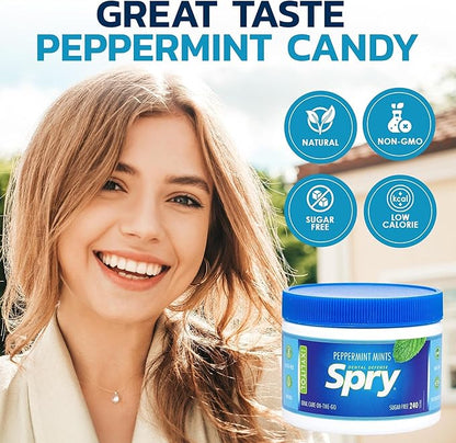 Spry Total Dental Health Kit, All Day Oral Care and Gum Health Kit Including Spry Xylitol Sugar Free Gum, Xylitol Sugar Free Candy Mints, Xylitol Oral Rinse and Spearmint Toothpaste with Xylitol