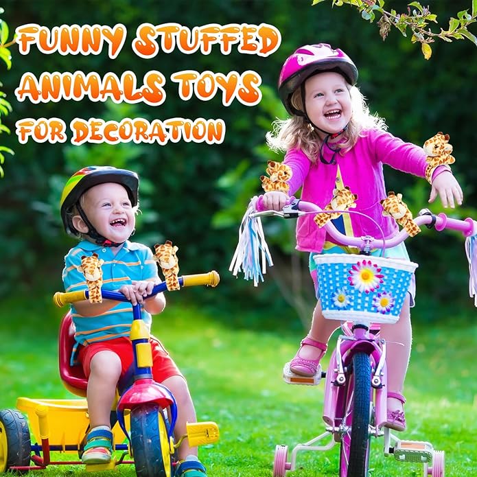 Lenwen 8 Pcs Stuffed Animal Slap Bracelets for Kids Plush Animals Slap Bracelets Bulk Cute Tiger Giraffe Turtle Koala Bracelets Wrist Animals for Girls Boys Valentine's Day Party