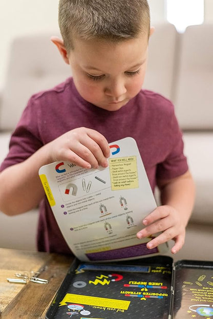 Bendon TS Shure Educational Magnetic Science Experiment Learning Tin with 8 Magnets and 5 Paper Clips 50521