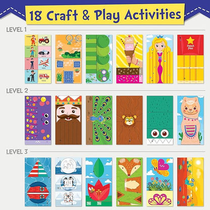Funcils Educational Kids Party Favors (15 Pack) - Scissor Skills Craft Activity Kits with Book, Scissors & Glue - Birthday Goodie Bags Stuffers, Classroom Return Gifts for Boys & Girls Ages 3 4 5 6 7