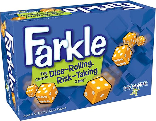 Farkle Classic Dice Game – Kids Games, Dice Games, Family Games, Travel Games, Adult Games, Board Games, Dice Cup, Dice Set, Farkle Score Sheets Included, Ages 8+