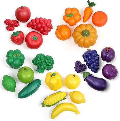 Learning Resources Farmer’s Market Color Sorting Set - 30 Pieces Age 18+ Months Toddler Learning Toys, Sorting Toys for Kids, Play Food,Easter Basket Stuffers