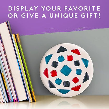 National Geographic Mosaic Arts and Crafts Kit for Kids - Mosaic Kit for Creating 3 Glass Tile Mosaic Art Projects, Includes Glass Tiles, Templates, Plaster & More, Art Supplies, Mosaic Kits for Kids