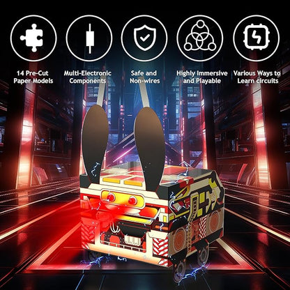 Japace Electricity Science Kits for Kids Age 8-10-12-14, 10 STEM Projects, Paper Circuits Activities, Physics Lab Experiments for Learning & Education, Christmas Birthday Gifts for 8+ Boys Girls