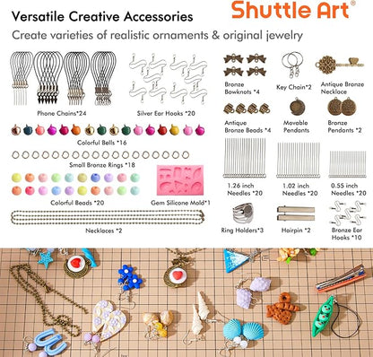 Shuttle Art 82 Colors Polymer Clay Kit with 19 Clay Tools, 16 Kinds of Accessories, Non-Toxic, Non-Sticky, Ideal DIY Art Craft Gift for Kids Adults