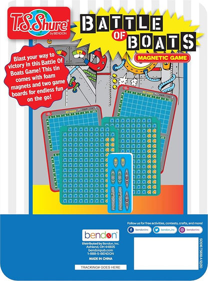 Bendon TS Shure Battle of The Boats Games Mini Magnetic Activity Tin with Illustrated Foam Magnets 50516