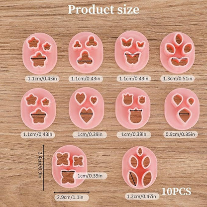10 PCS Polymer Clay Cutters Mini Flower Petal Clay Cutters Clay Tools Set Earrings Making Mini Clay Cutters Micro Clay Molds Accessories Plastic Clay Molds for Making Jewelry Earrings Crafts