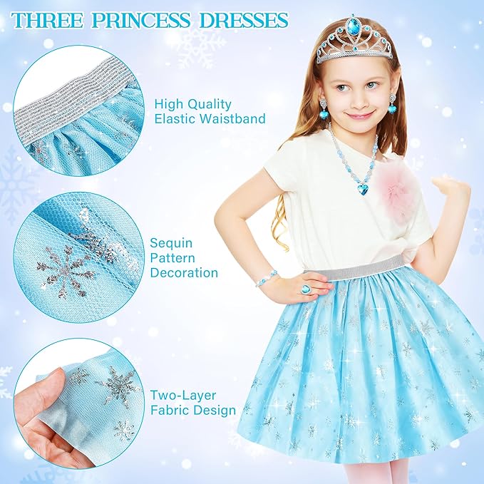 Princess Jewelry Boutique Dress Up & Elegant Shoe, Role Play Fashion Accessories of Crowns, Skirts, Necklaces, Bracelets, Rings, Gift Toys for Age 3 4 5 6 Year Old Girls Kids Toddlers Party Favors