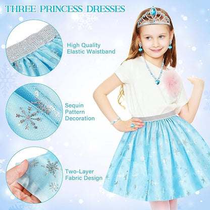 Princess Jewelry Boutique Dress Up & Elegant Shoe, Role Play Fashion Accessories of Crowns, Skirts, Necklaces, Bracelets, Rings, Gift Toys for Age 3 4 5 6 Year Old Girls Kids Toddlers Party Favors