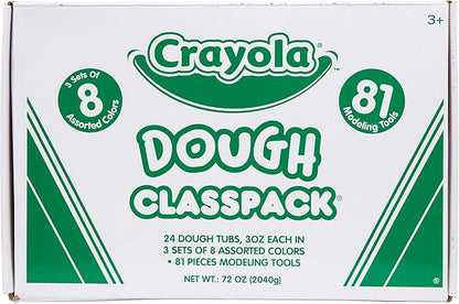 Crayola Assorted Dough Classpack with Tools, 8 Colors, Art Supplies, Over 100 Pieces, 24 per Carton