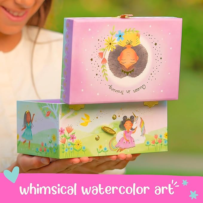 Musical Ballerina Kids Jewelry Box - Girls Jewelry Box with Mirror, Ballerina Gifts for Girls Age 4-6