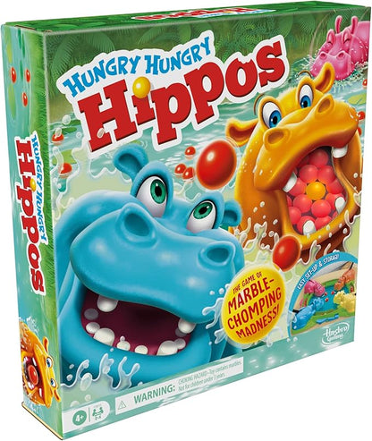 Hungry Hungry Hippos Game for Preschoolers | Instant Marble Relaunch, Easy Set-Up & Storage| Ages 4 and Up | 2 to 4 Players | Kids Games
