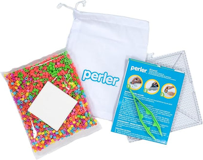 Perler Tangram Shape Puzzle Educational Fuse Bead Craft Kit for Kids, Multicolor 2404 Piece