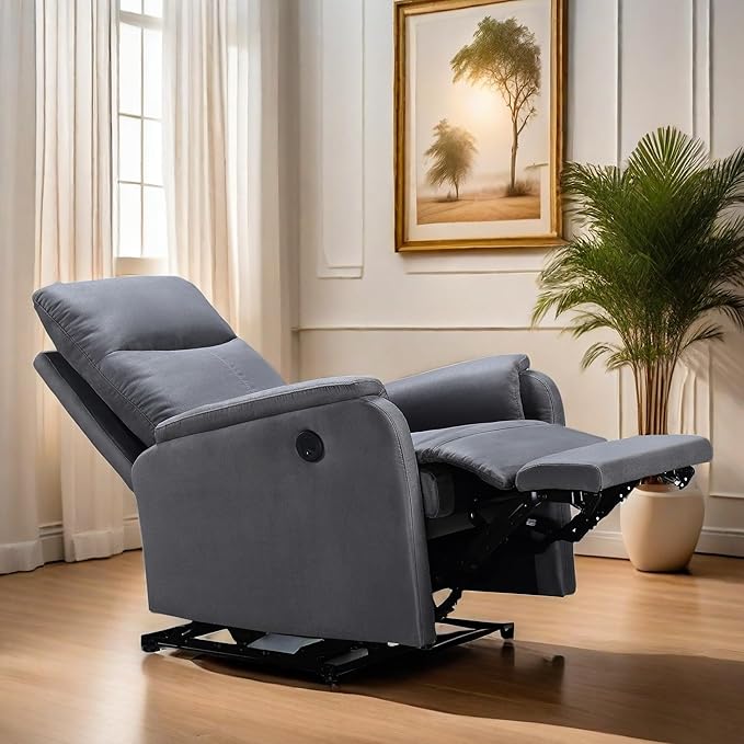 Recliner Chairs for Adults, Power Lift Recliner Chair, Ergonomic Recliner Chair with USB, Classic Single Sofa with Footrest, Lazy Boy Recliner Chair, Recliner Single Chair Living Room,Grey