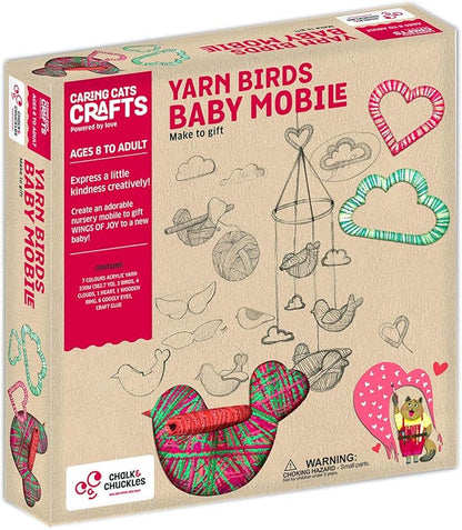 Chalk & Chuckles Yarn Birds Baby Mobile - String Craft for Kids