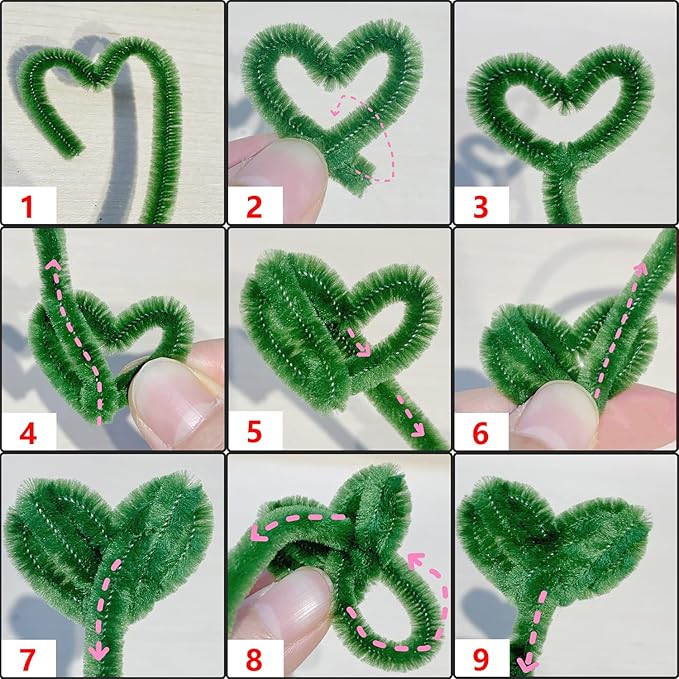 Cldamecy 100 pcs Green Color Craft Pipe Cleaners with 20 pcs Wiggle Eyes,Chenille Stems for Arts & Crafts,DIY Projects and Holiday Decoration