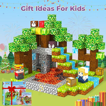 Magnetic Blocks, Magnetic Tiles Building Blocks, Magnets Cubes Toddler Kids Toys, Sensory STEM Montessori Toys for 3-5 4-6 5-7 6-8 Year Old Boys Girls Easter Birthday Gifts Travel Outdoor Kids Games