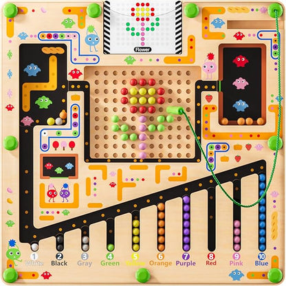 Magnetic Maze Montessori Toys – Toddler Toys & Kids Games Designed for Preschool Learning Activities, Enhancing Fine Motor Skills & Cognitive Growth, 34567 Year Old Girl Birthday Gift and Boys
