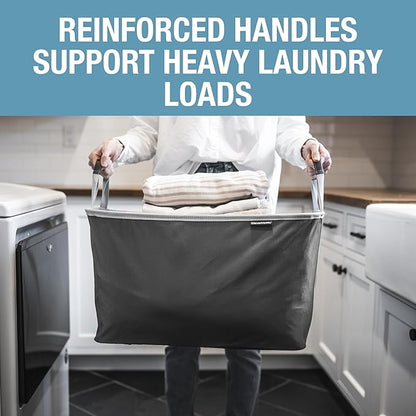 CleverMade Collapsible Laundry Basket 2 Pack – 60L (16 Gal) Foldable Clothes Hamper with Reinforced Handles, Space Saving Fabric Laundry Bin, Holds 55 lbs, Flat Folding for Home & Travel - Black