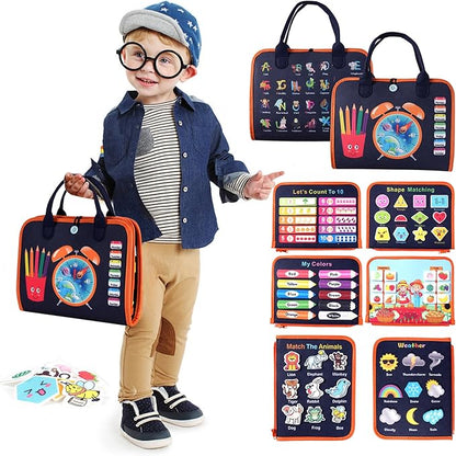 Toddler Busy Board Montessori Toys: for Toddlers 1-3 Year Old Educational Activity Book Sensory Board Travel Toy Ages 3-4 3-5 Learning Fine Motor Skills Preschool Quiet Book Gift for Boys Girls Kids