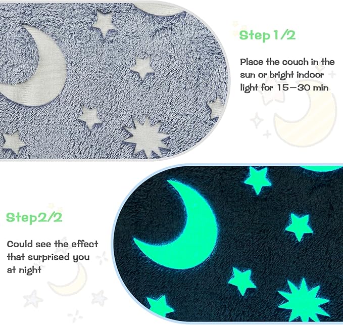 Toddler Couch, Toddler Chair Folding, Kids Couch 2 in 1, Kids Sofa for Playroom-Extra Soft 2 Seats, Glow in The Dark Open Couch, Gifts for Kids, Sleeper for Girls Boys, Grey Green