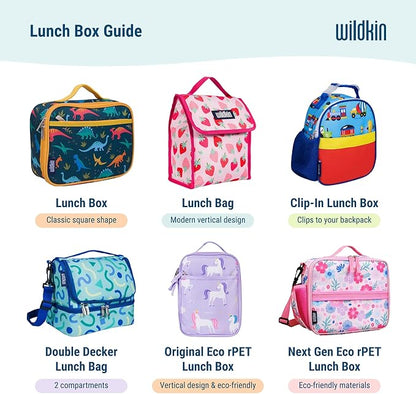 Wildkin Kids Insulated Lunch Box Bag for Boys & Girls, Reusable Kids Lunch Box is Perfect for Elementary, Ideal Size for Packing Hot or Cold Snacks for School & Travel Bento Bags (Blue Glitter)