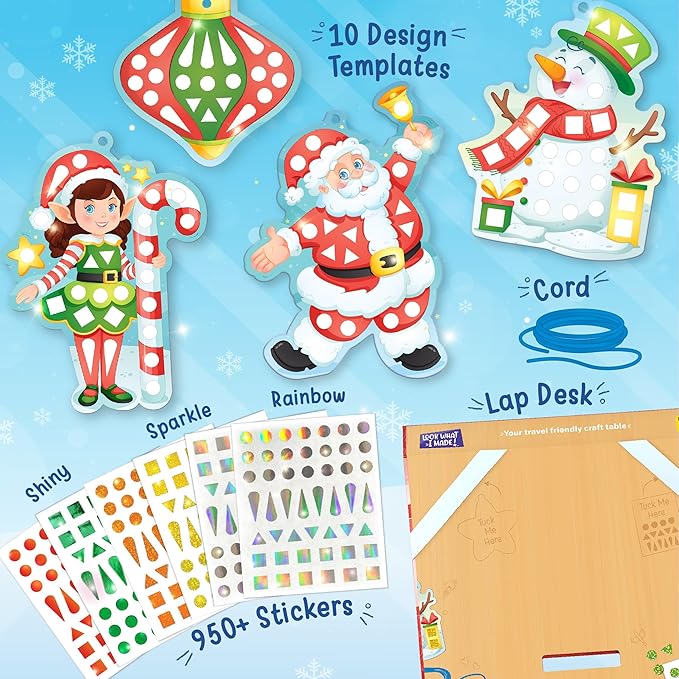 Imagimake Mirror Mosaic Christmas Kids Art Set | DIY Craft Kit | Foil Stickers for Kids | Birthday Gift for Girls and Boys Ages 3,4,5,6,7,8 | Christmas Toys for Girls Age 4,5,6,7,8