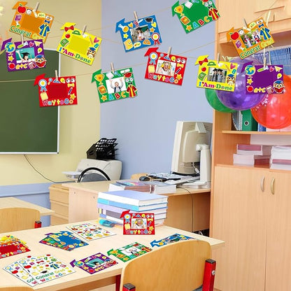 chiazllta 30 Packs Graduation Picture Frame Craft Kits for Kids Congrats Grad DIY Craft Art 2025 Graduation Party Decoration Favor Home Classroom Game Activities