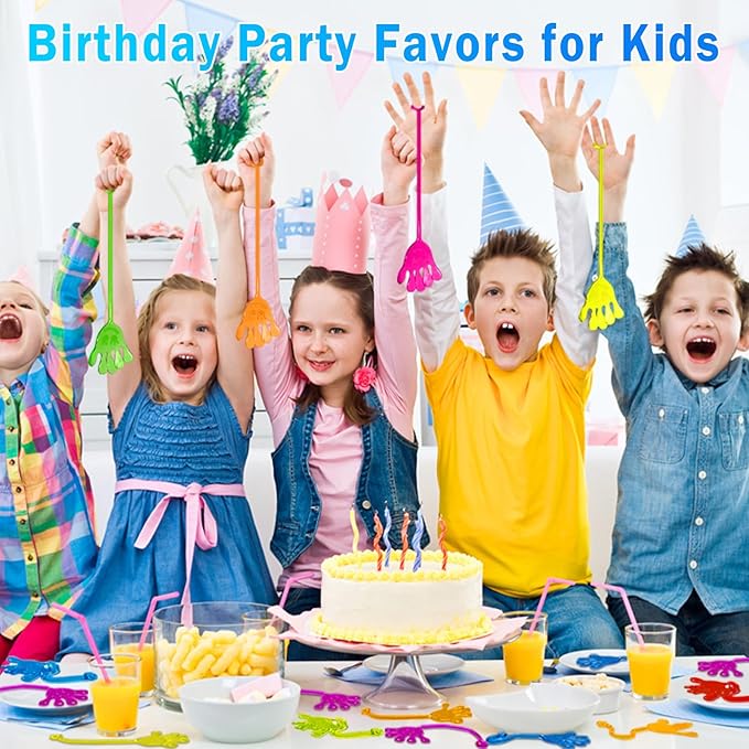 Sticky Hands Bulk 48 PCS Party Favors for Kids 4-8 8-12 Stretchy Sticky Hand Toy Goodie Bag Stuffers Fillers Treasure Box Toys Classroom Prizes School End of Year Student Gifts Birthday Party Supplies