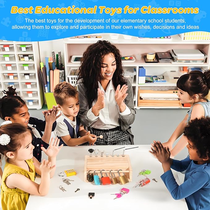 INIFEIDALA Montessori Toys for 3 4 5 Year Old,Montessori Screwdriver Board Set-Lock and Key Toy,Kids Tool Set,Preschool Learning Sensory - Fine Motor Skills - STEM Toys