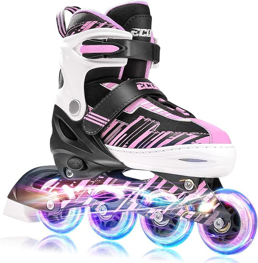 Adjustable Inline Skates Boys and Girls Ages 5-8 8-12 with Light up Wheels，Roller Skates for Kids Ages 4-12, Teen Skates for Beginner Outdoor and Indoor
