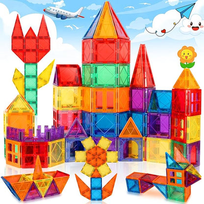 Magnetic Tiles Toys for 3 4 5 6 7 8 Year Old Boy Girls Kids Beginner Set,Magnetic Building Blocks Learning Toys for Toddlers Age 2-4 3-5 4-5 5-6 6-8 Birthday Christmas Ideas (20PCS Colourful)