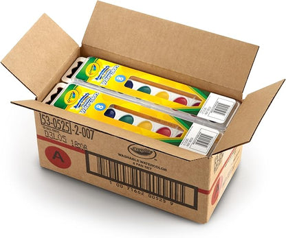 Crayola 8 Pan Set Washable Watercolors,12 Pack, Kids Indoor Activities At Home