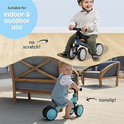 Retrospec Cricket Baby Walker Balance Bike with 4 Wheels for Ages 12-24 Months - Toddler Bicycle Toy for 1 Year Old’s - Ride On Toys for Boys and Girls - One Size (Sunflower)