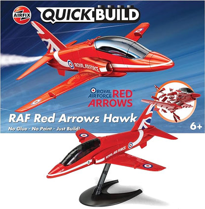 Airfix J6018 Quickbuild Model Airplane Kits for Adults & Kids - Red Arrows Hawk - Fighter Plane Plastic Model Kits, Block Building Sets, Snap Together Aircraft Models, Engineering Toys for Gifts