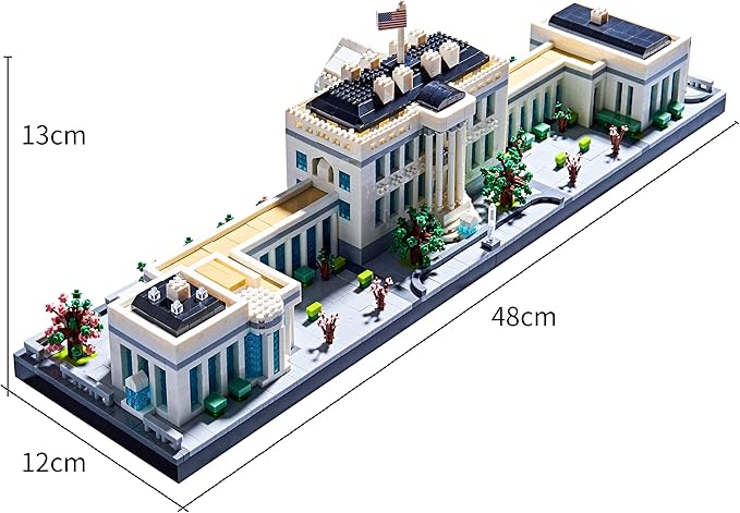 KLMEi Architecture Sets for Adults White House U.S. Capital Collection Building Kit Micro Blocks Famous Landmark, Mini Bricks Toys Presents for Kids 3520 PCS
