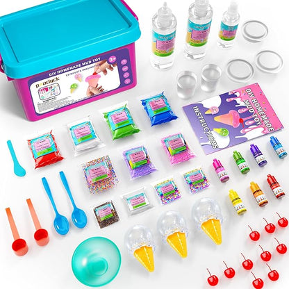 Making Kit Ice Cream for Girls, DIY Arts and Crafts Supplies, Molding Clay with Sculpting Tools, Stuffers for Kids Boys Girls 4 5 6 7 8 9 10 11 12 Years Old, Fun Birthday Gifts for Girls 8-12