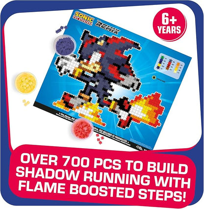 Jixelz Remix Sonic The Hedgehog Craft Kit - Running Shadow - No Heat or Glue Required - STEM Building Toys - Pixel Art for Bedroom or College Dorm Room Decor - 700+ Pieces - Ages 8 Years and Up