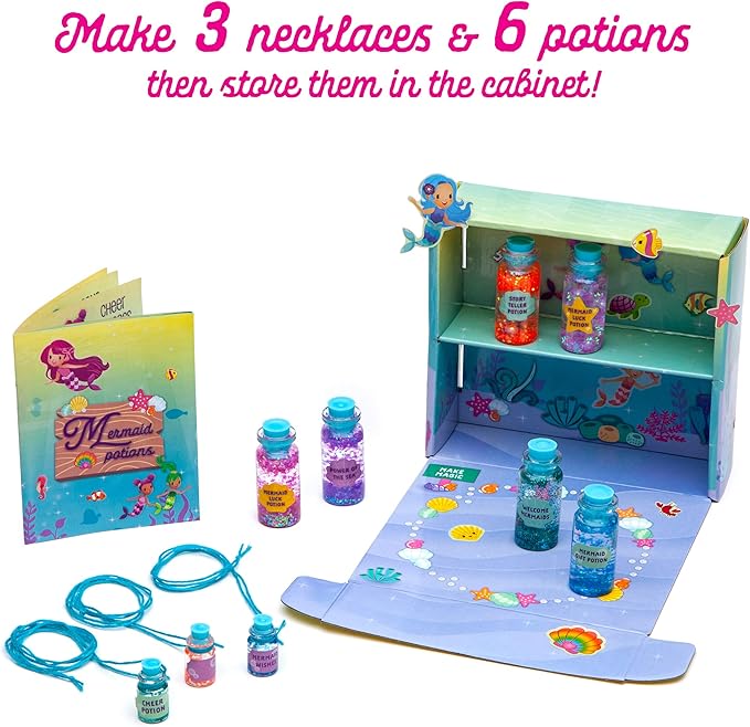 Craft-tastic –Mermaid Potion Kits for Kids – Glitter for Crafts, Arts and Crafts for Kids, Mermaid Accessories, Mermaid Toys, Mix Up Some Mermaid Magic, Easy Storage, Ages 6+